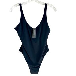 Tempt Me Black NWT High Cut alone Piece Swimsuit Size Large
